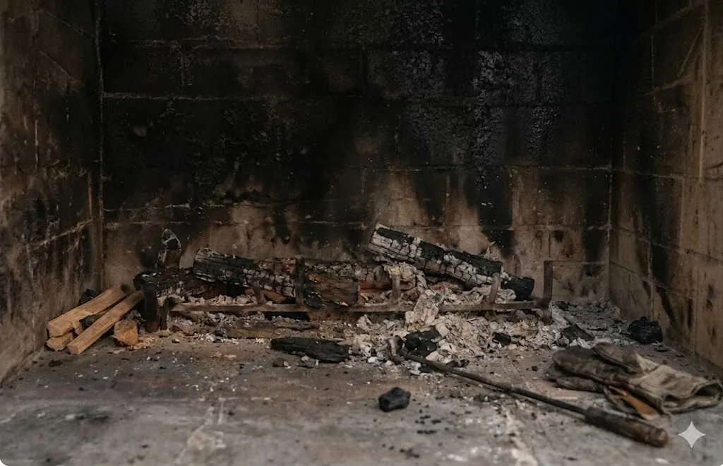 Fireplace Cleaning before